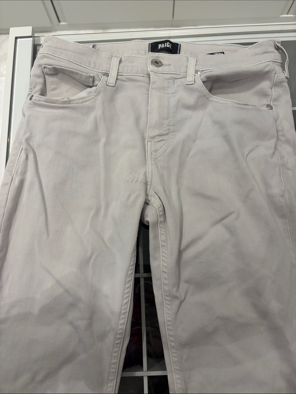 PAIGE Men’s Slim Straight Jeans in Pale Gray